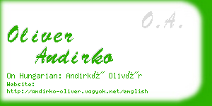 oliver andirko business card